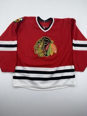 Vintage Chicago Blackhawks Hockey Jersey CCM Maska NHL Size Large L VTG